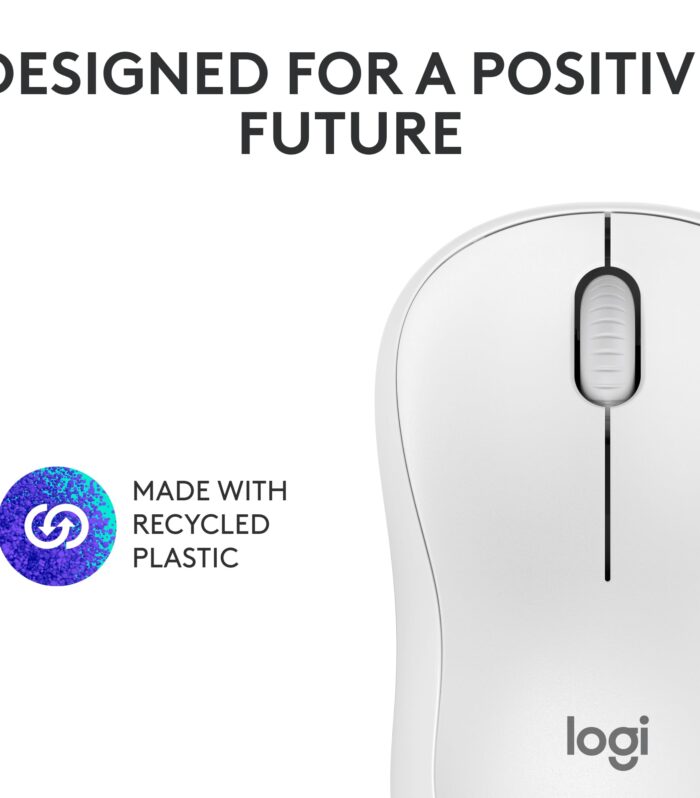 Logitech M240 Silent Bluetooth Mouse, Wireless, Compact, Portable, Smooth Tracking, 18-Month Battery, for Windows, macOS, ChromeOS, Compatible with PC, Mac, Laptop, Tablets - Off White