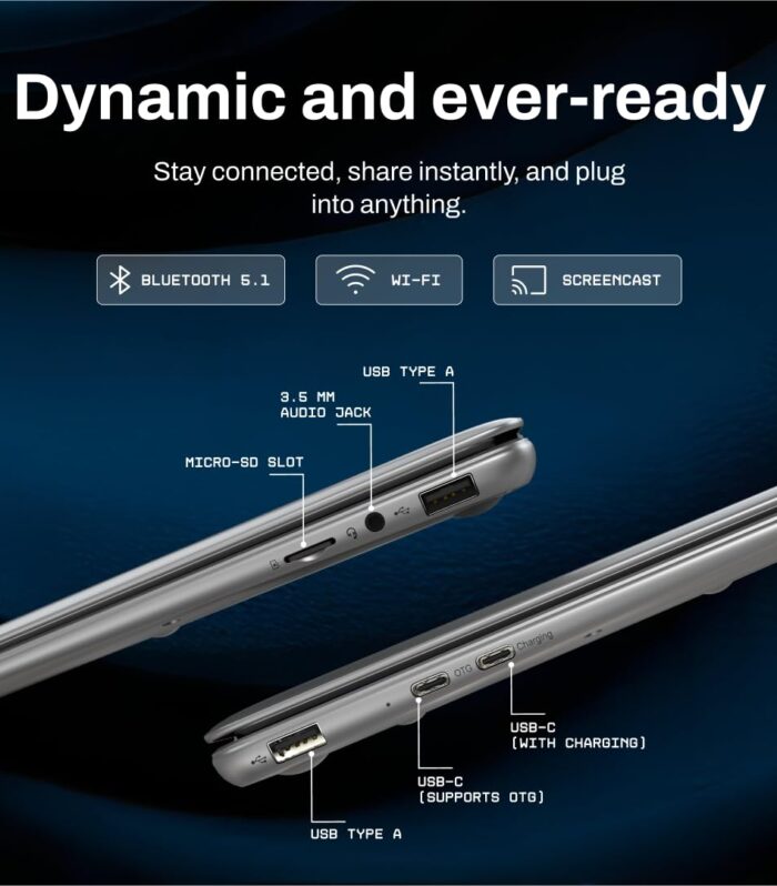 Primebook 2 Neo (2026) | 6GB RAM, 128GB Storage (Upgradable Upto 512GB) | MediaTek Helio G99 | Android 15 (PrimeOS3.0) | in-Built AI | 11.6” Thin & Light Laptop | Type-C, USB, MicroSD Ports