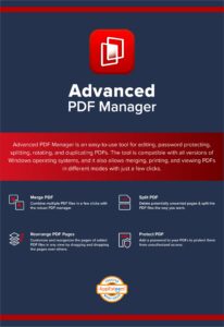 Tweaking Technologies Advanced PDF Manager | PDF Split and Merge & Managing PDFs Gets Simpler for Windows PC | 1 PC 1 Year (Via Email Delivery Only - in 2 Hours, No- CD)