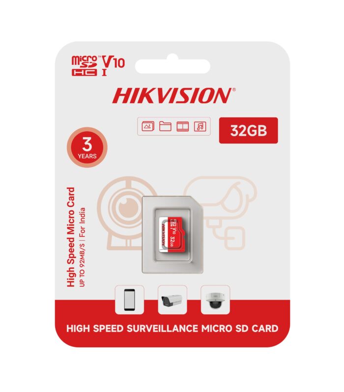 HIKVISION Extreme 32GB microSDXC Memory Card Class 10, V30 | 92MB/s Read, 25MB/s Write Speed | Compitable with Smartphones, Camera, CCTV | Drop Protection | Memory Card | 3 Yrs Warranty