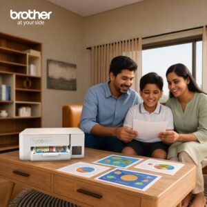 Brother DCP-T436W (New Launch) WiFi Multifunction Print Scan Copy Ink Tank Color Printer Best for Home, 27/11 PPM BK/CL, Print Upto 7.5 K Pages in Black & 5 K in Color Each for(CMY),Free Installation
