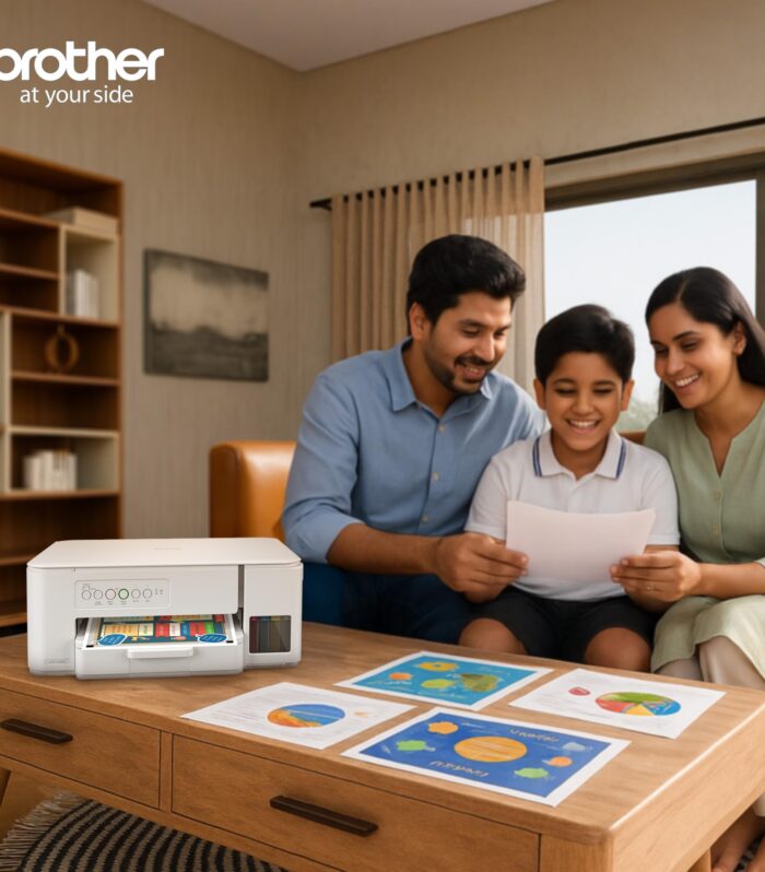 Brother DCP-T436W (New Launch) WiFi Multifunction Print Scan Copy Ink Tank Color Printer Best for Home, 27/11 PPM BK/CL, Print Upto 7.5 K Pages in Black & 5 K in Color Each for(CMY),Free Installation