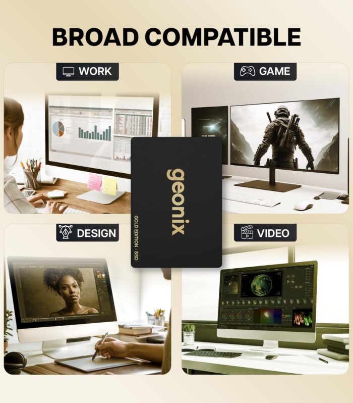 GEONIX SATA 2.5" 128GB Internal Solid State Drive 6Gb/s | Fast Performance | Read/Write Speed Upto - 570/500 MB/s | Quad Channel Controller Compatible with PC and Laptop | 5 Years Warranty.